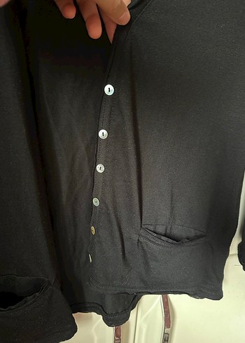 m Beden siyah Renk H&M Düğmeli Siyah Midi Kadın Hırka