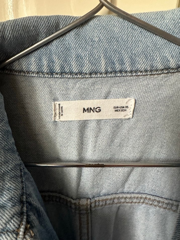 Mango Düğmeli Mavi Denim Kadın Tulum - Görsel 3