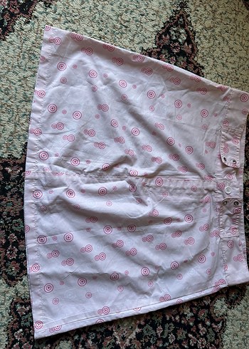 Düğmeli Pembe Mini  Etek - Görsel 4