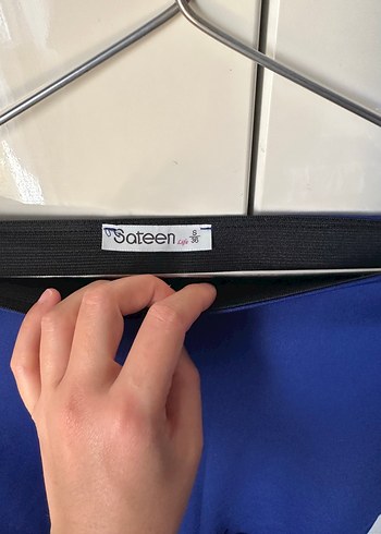 Lacivert kalem etek önü desenli - Görsel 4