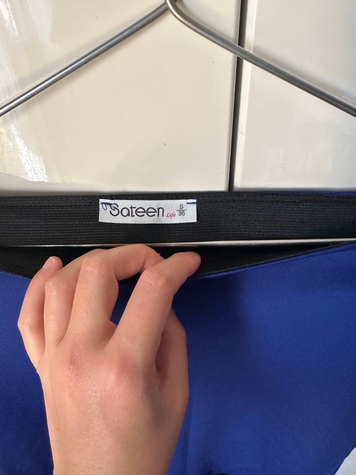 Lacivert kalem etek önü desenli - Görsel 4