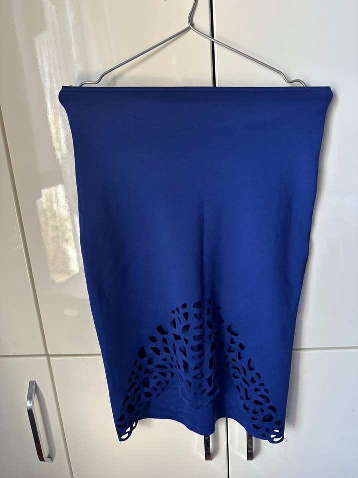 Lacivert kalem etek önü desenli - Görsel 2