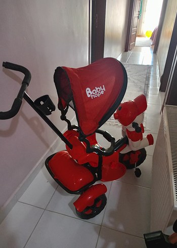 Beden kırmızı Renk Kırmızı ve Renkli Çocuk Üç Tekerlekli Bisiklet