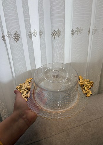 Altın Renk Yılan Desenli Kapaklı Tabak - Görsel 7