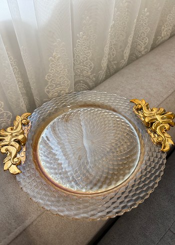 Altın Renk Yılan Desenli Kapaklı Tabak - Görsel 6