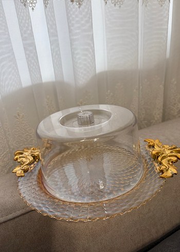 Altın Renk Yılan Desenli Kapaklı Tabak - Görsel 3