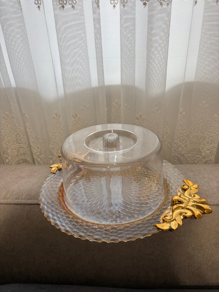 Altın Renk Yılan Desenli Kapaklı Tabak - Görsel 5