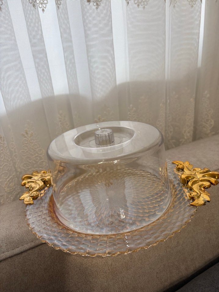 Altın Renk Yılan Desenli Kapaklı Tabak - Görsel 3