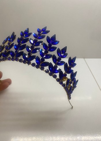 Koyu Mavi Pul Detaylı Kadın Saç Tacı - Görsel 4