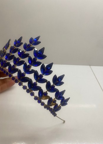Koyu Mavi Pul Detaylı Kadın Saç Tacı - Görsel 3
