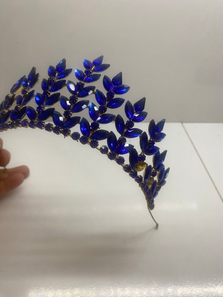 Koyu Mavi Pul Detaylı Kadın Saç Tacı - Görsel 4