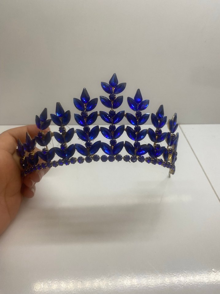 Koyu Mavi Pul Detaylı Kadın Saç Tacı - Görsel 2