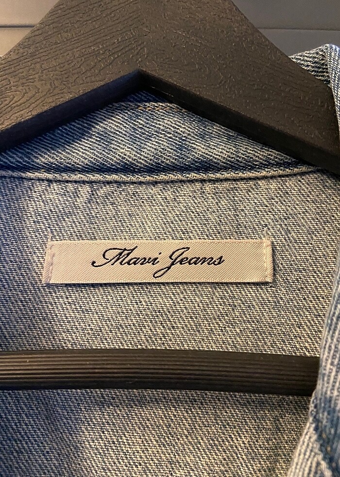 Mavi jean kot ceket - Görsel 3