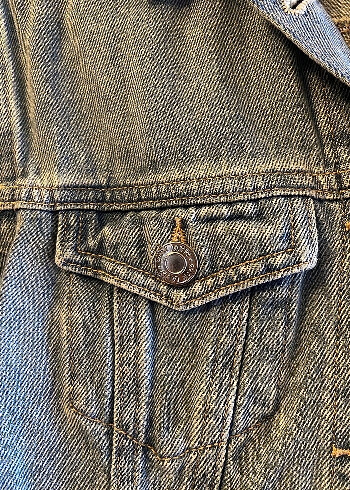 Mavi jean kot ceket - Görsel 2