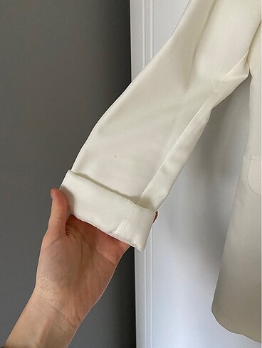 Beyaz blazer ceket - Görsel 3
