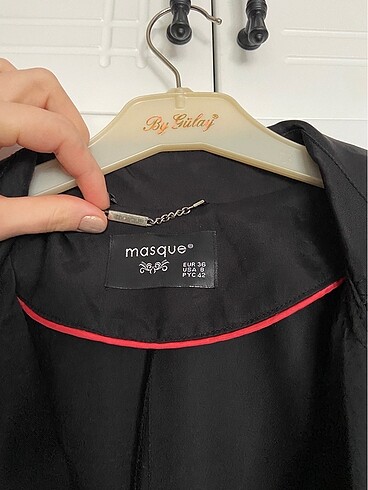 Siyah trenchcoat ceket - Görsel 6