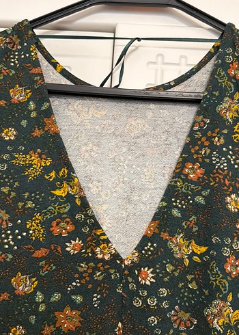 Çiçek Desenli Fakir Kollu Mini Bohem Elbise Pull&Bear - Görsel 5