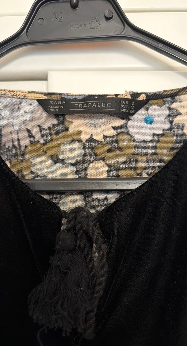 Düğmeli V Yaka Bohem Mini Elbise ZARA - Görsel 3