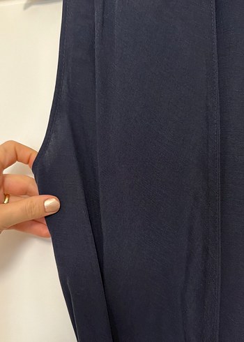 Lacivert Kemerli Kolsuz Yelek - Görsel 3