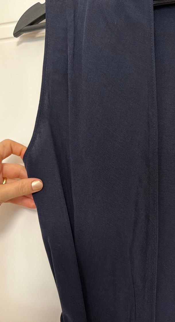 Lacivert Kemerli Kolsuz Yelek - Görsel 3