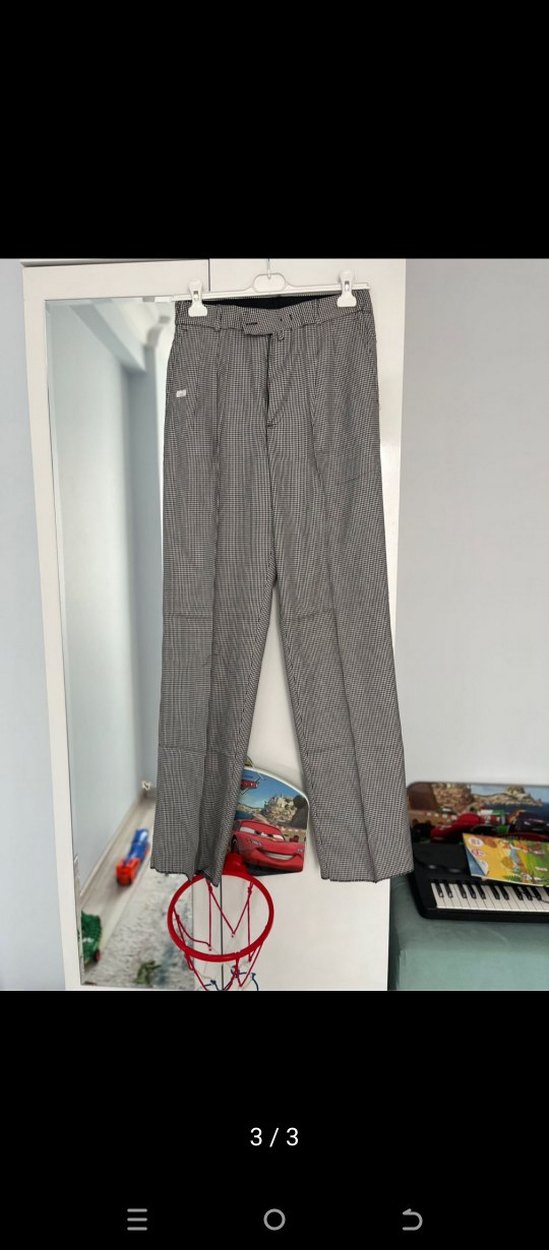 Kareli aşçı pantolonu sıfır - Görsel 3