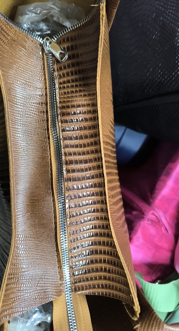 Kahverengi Yılan Desenli Deri Kadın Çanta - Görsel 4