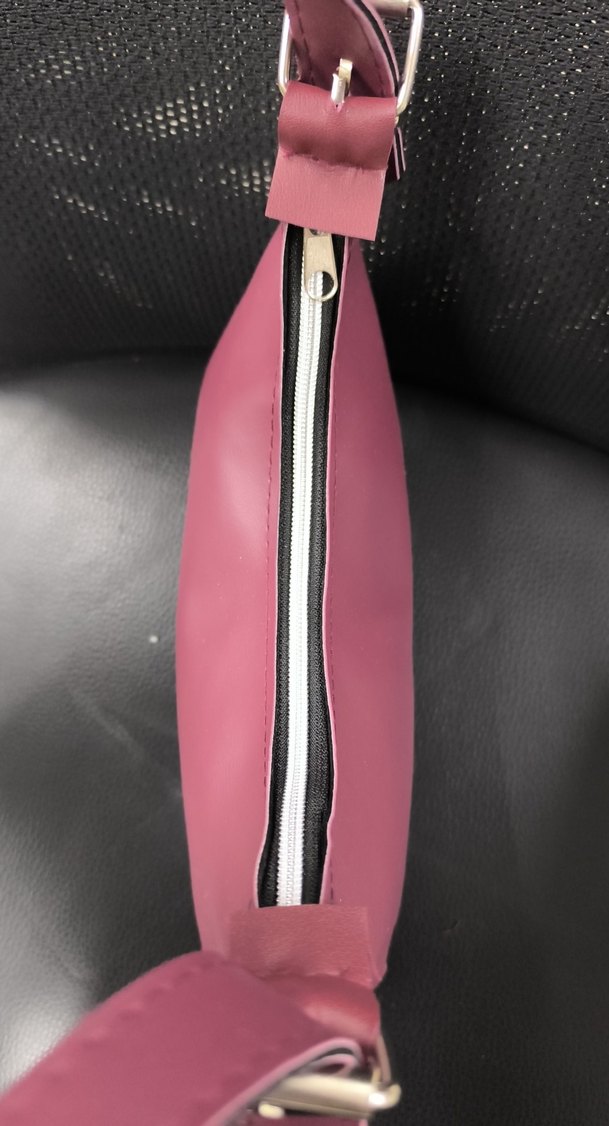 bordo Deri Kadın Omuz Çantası - Görsel 3