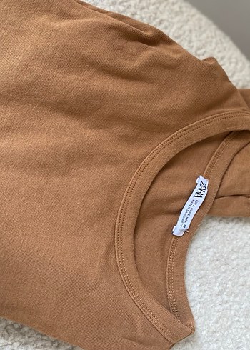 Kadın Bej Uzun Kollu Crop Top - Görsel 4