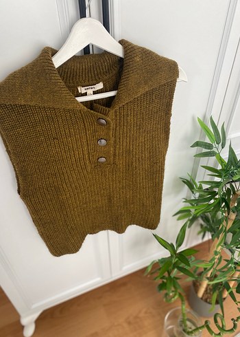 Kahverengi Triko Yakalı Kadın Süveter - Görsel 4