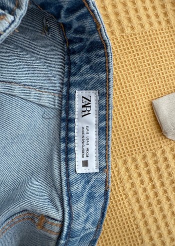 Zara Düğmeli Mavi Zara Mini Şort Etek