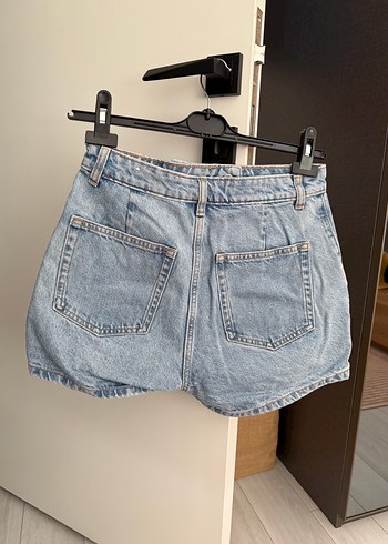 s Beden mavi Renk Düğmeli Mavi Zara Mini Şort Etek