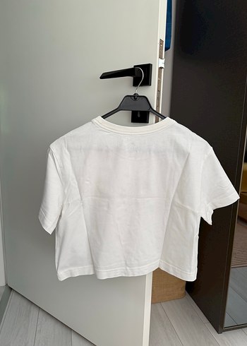 Nike Beyaz Nike Baskılı Crop Tişört
