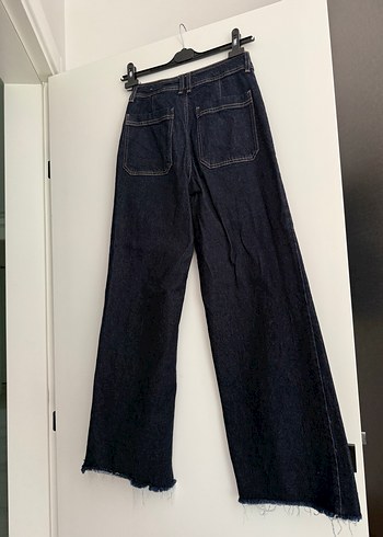 Mango Lacivert Beli Saran Boru Paça Kot Pantolon