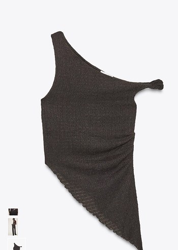 Zara Siyah Asimetrik Drapeli Kadın bluz - Görsel 3