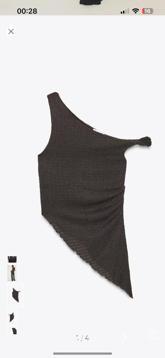 Zara Siyah Asimetrik Drapeli Kadın bluz - Görsel 3