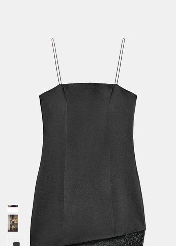 Zara Dantel Detaylı Siyah Mini Elbise - Görsel 3