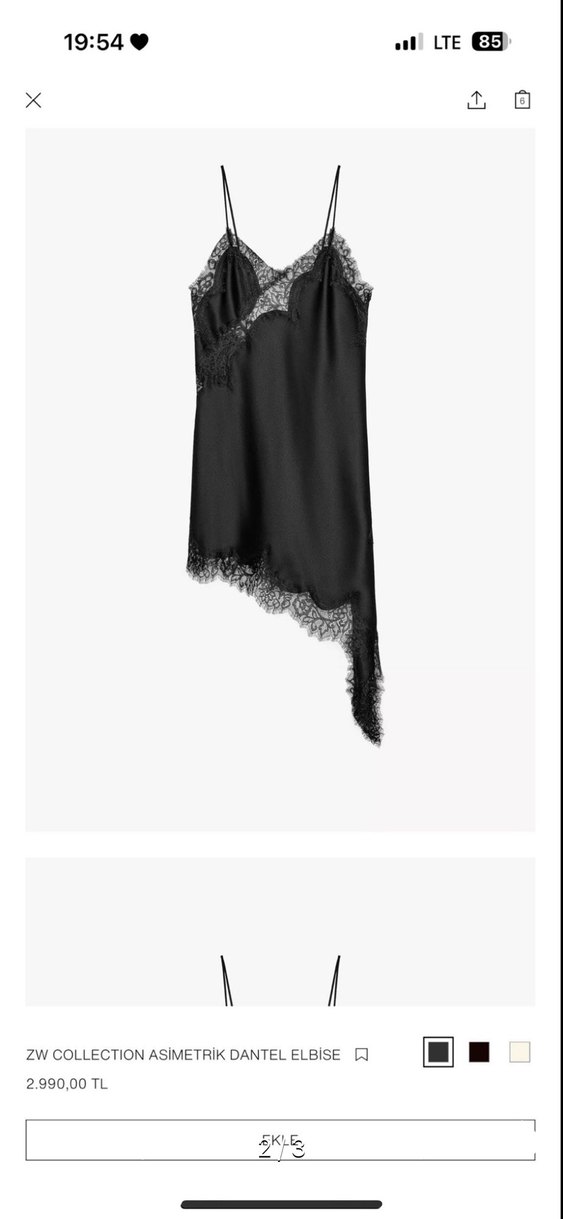 Zara siyah Viral Dantel Detaylı Mini Elbise - Görsel 2