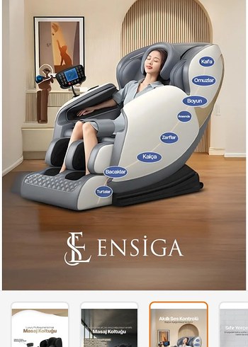 Ensiga Luxury ısıtmalı profesyonel masaj koltuğu - Görsel 2