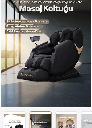 Ensiga Luxury ısıtmalı profesyonel masaj koltuğu - Görsel 6