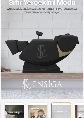 Ensiga Luxury ısıtmalı profesyonel masaj koltuğu - Görsel 3