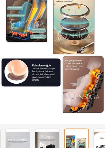 Ensiga Luxury ısıtmalı profesyonel masaj koltuğu - Görsel 5