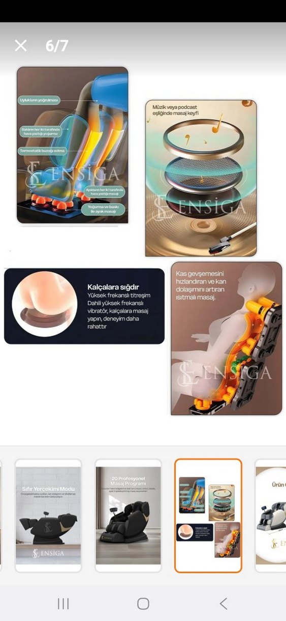 Ensiga Luxury ısıtmalı profesyonel masaj koltuğu - Görsel 5