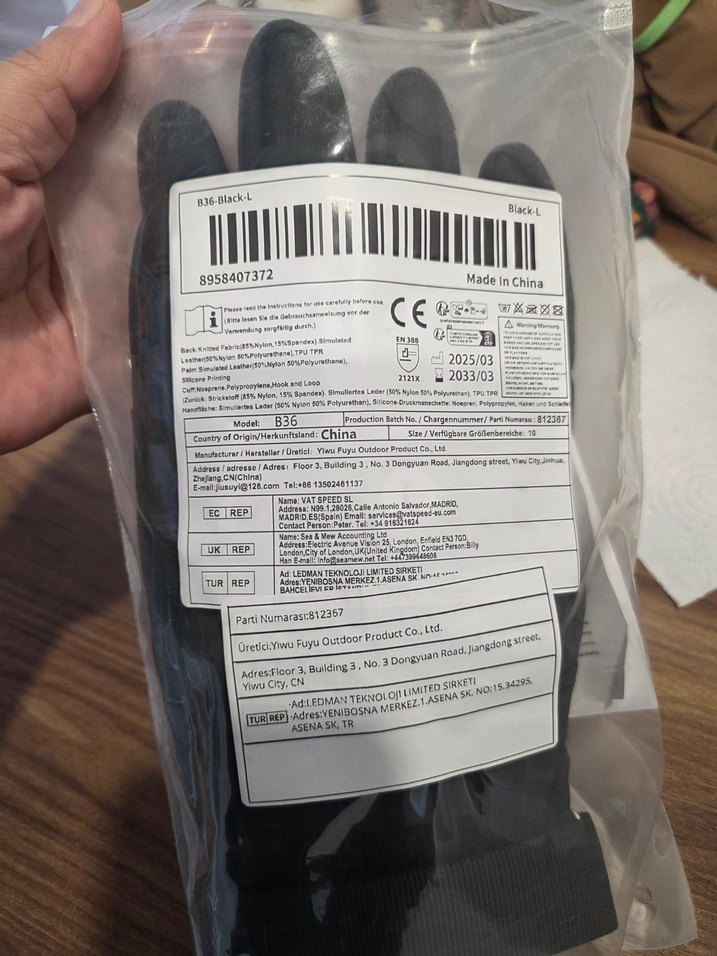 Siyah Desenli Erkek Motosiklet Eldiveni - Görsel 5