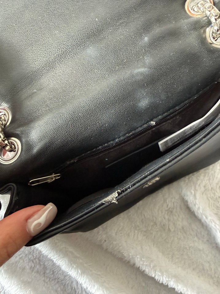 Bershka Zincir Detaylı Siyah Deri Kadın Çanta - Görsel 3