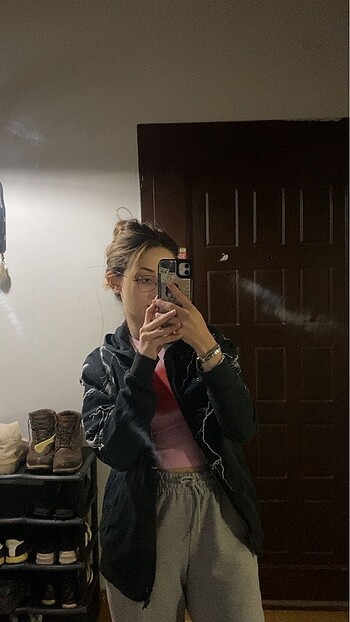 Maviden şimsek desenli fermuarlı sweat