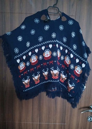 LC Waikiki Nakışlı, Kısa, Renkli Örgü çocuk panço