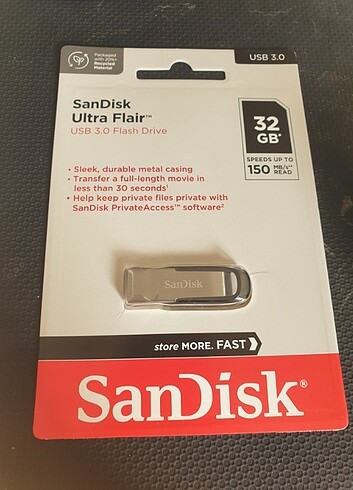 Sandisk flash bellek 32 gb