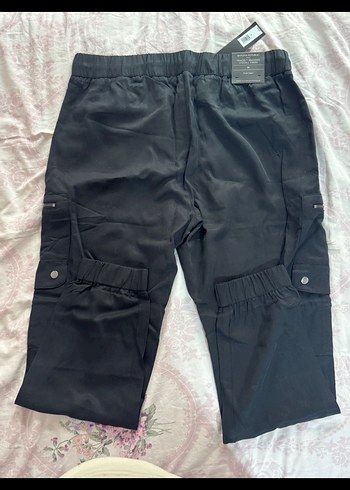 Banana Republic Kadın Siyah Kemerli Salaş Kumaş Pantolon - Görsel 2