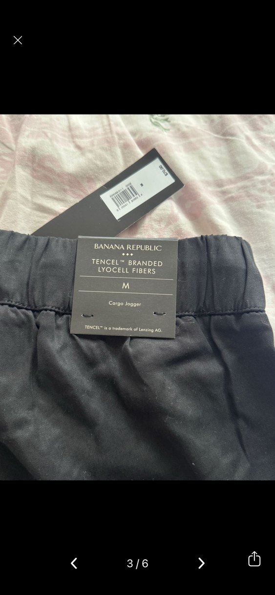 Banana Republic Kadın Siyah Kemerli Salaş Kumaş Pantolon - Görsel 3