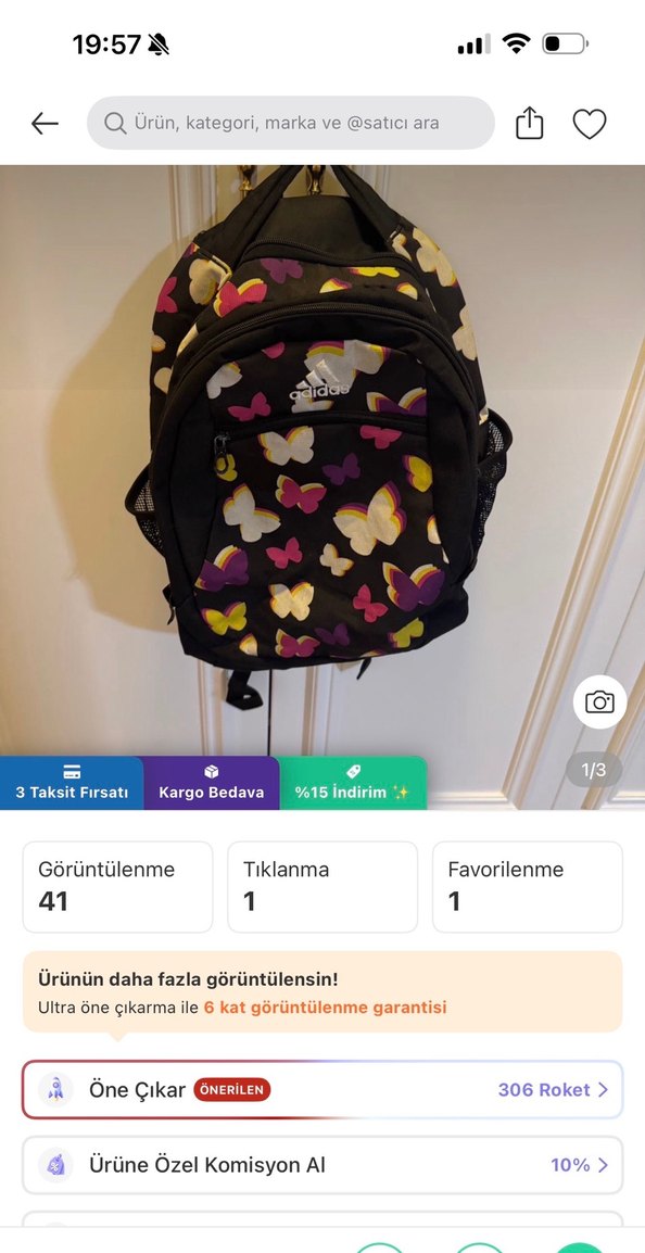 Adidas Renkli Baskılı Kadın Sırt Çantası - Görsel 4